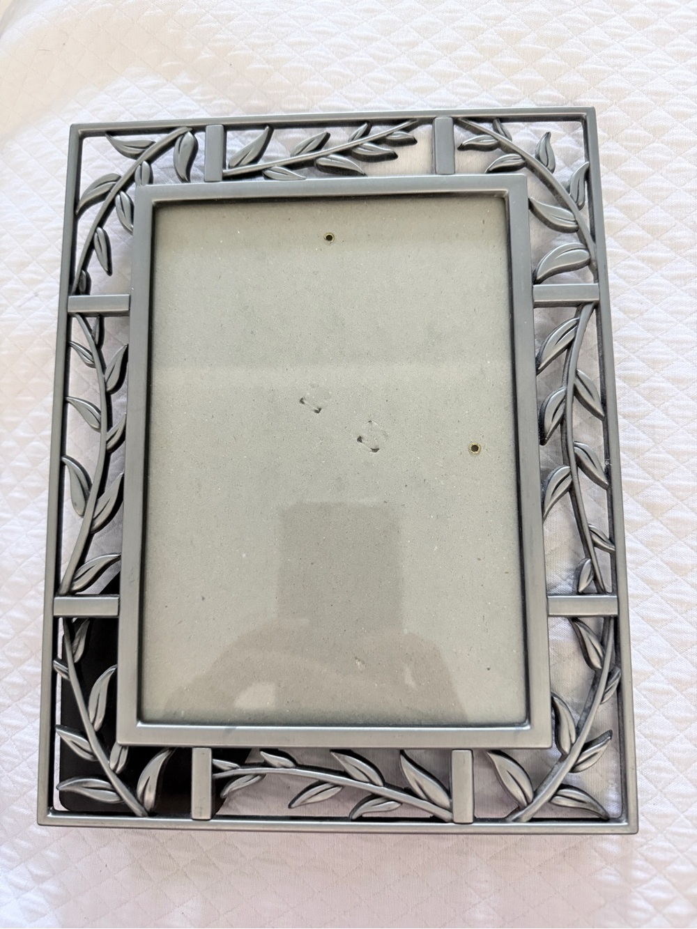 Pewter Metal Picture Frame Tabletop 4x6